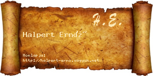 Halpert Ernő névjegykártya